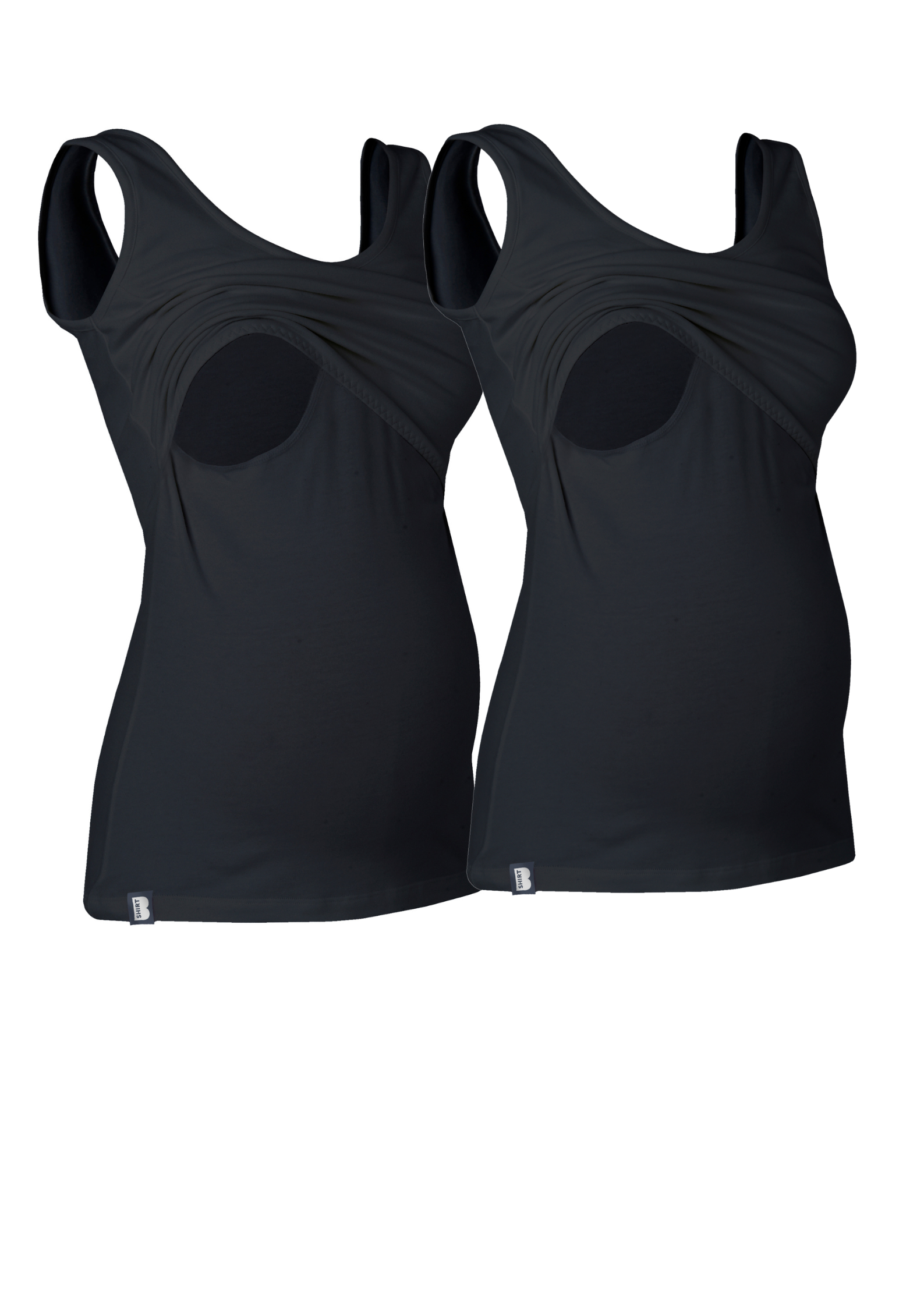 Bshirt Nursing Vest - Twin Pack -Black & Black