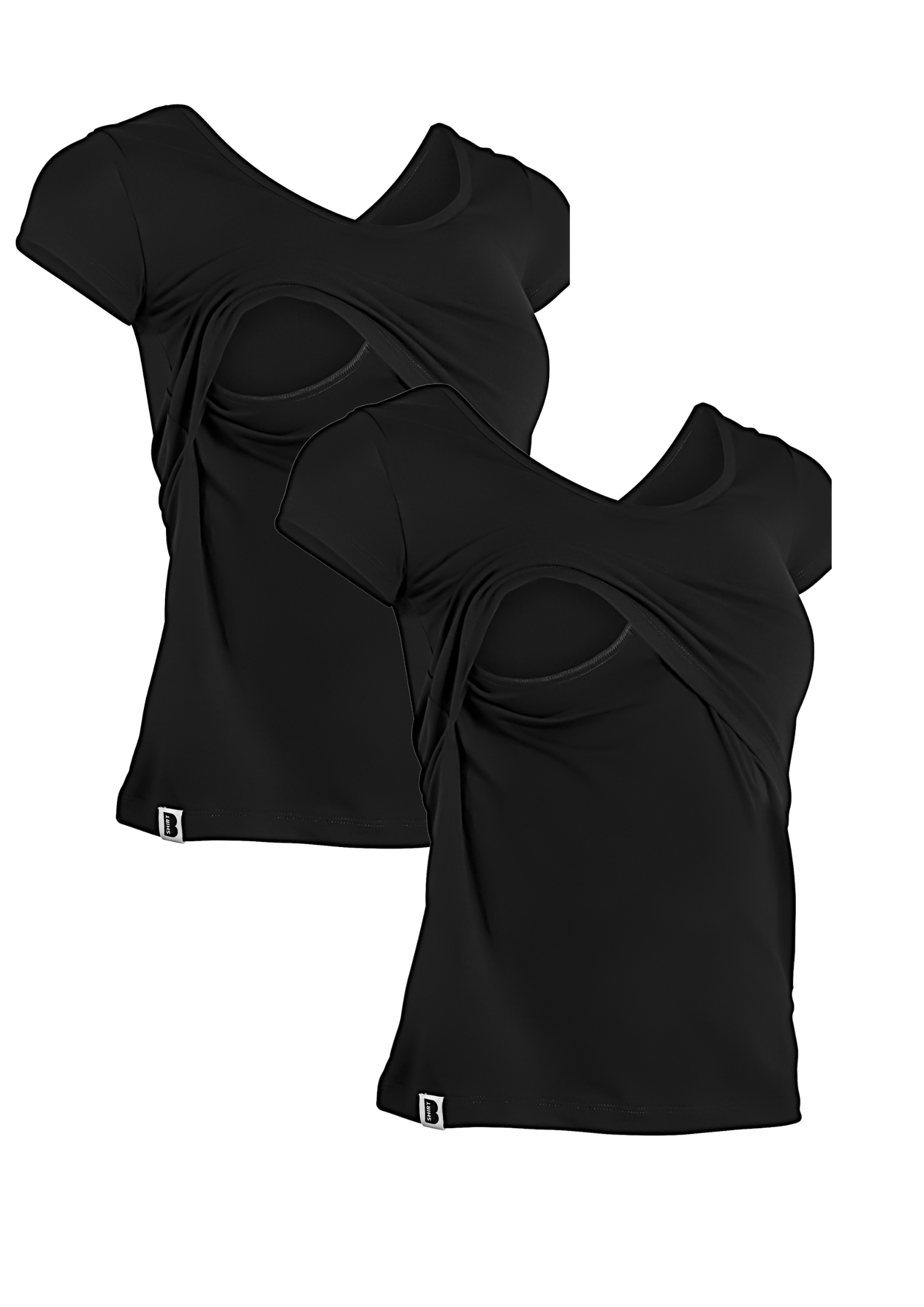 Bshirt Nursing short sleeve t-shirt Twin Pack- Black & Black