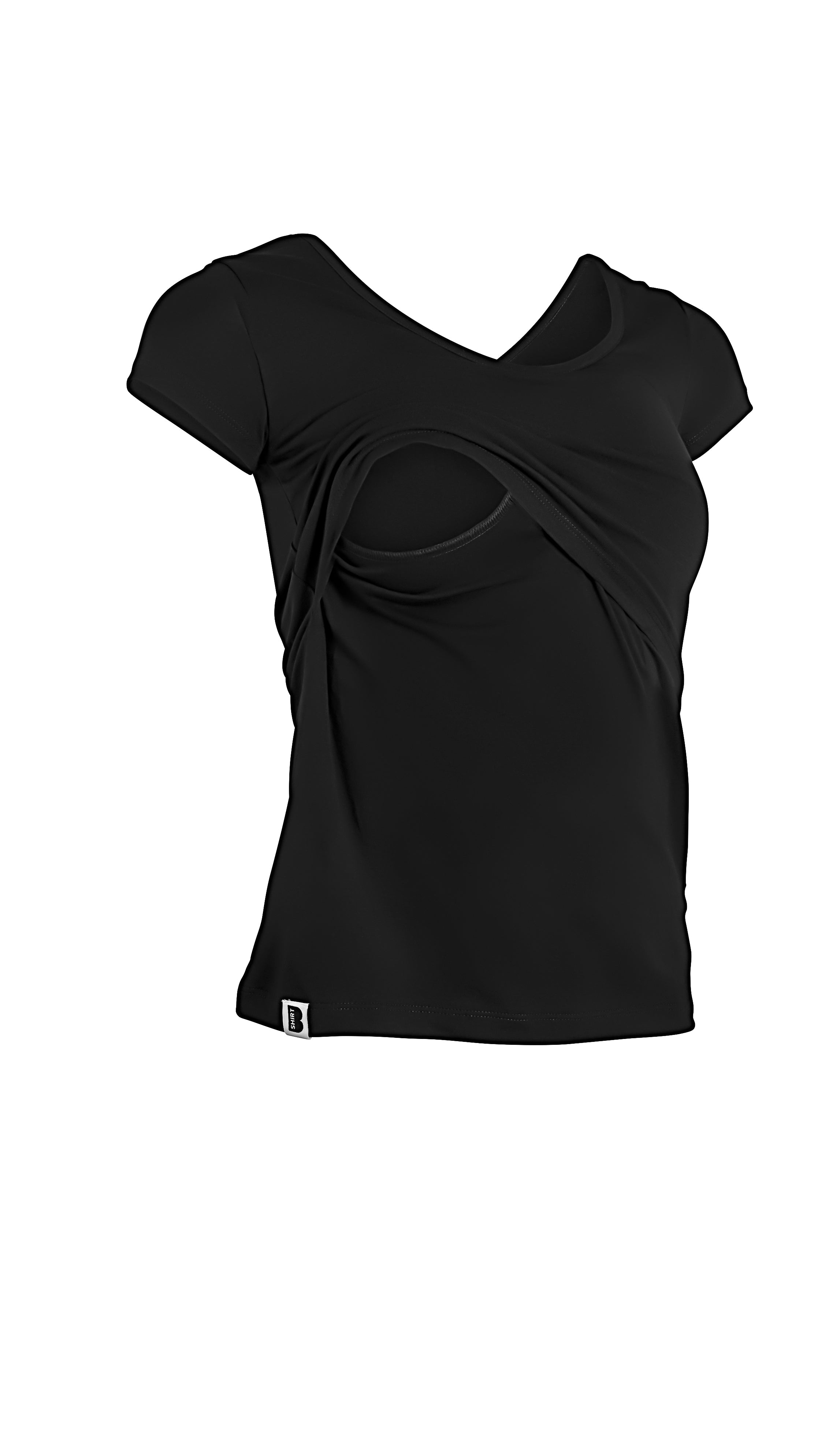 Nursing short sleeve t-shirt in Black